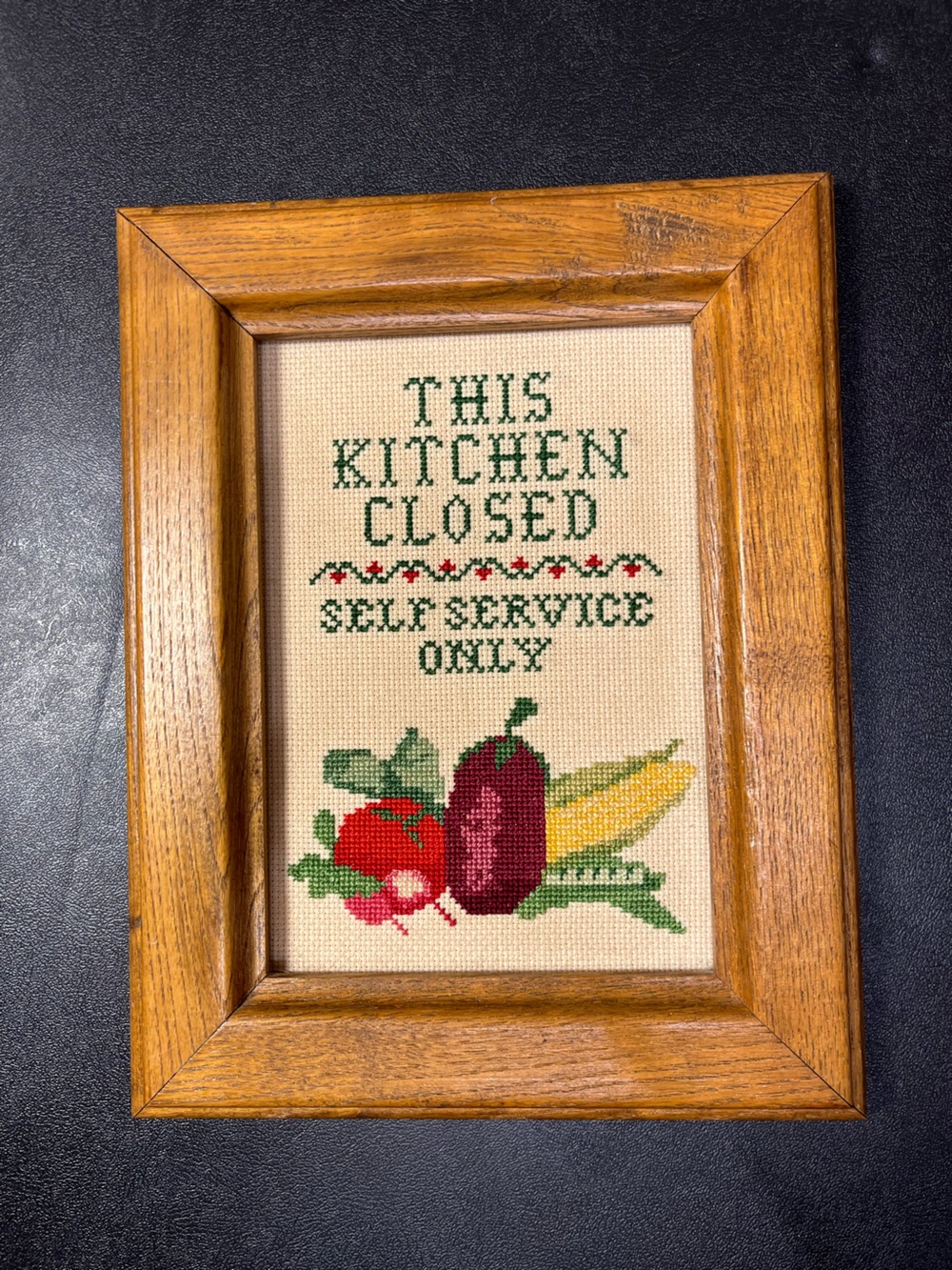 Handmade Cross Stitch Kitchen is Closed Sign